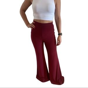 Jovani Burgundy Flare Pants